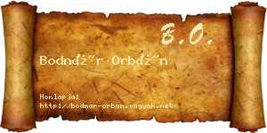Bodnár Orbán névjegykártya