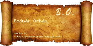 Bodnár Orbán névjegykártya