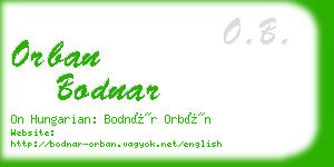 orban bodnar business card